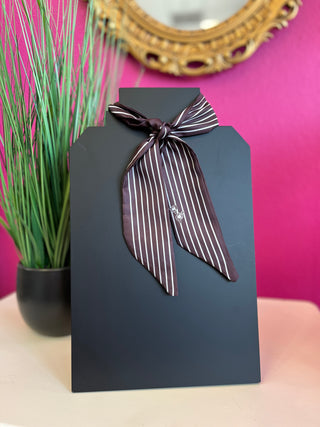 Chocolate Brown Striped Twilly