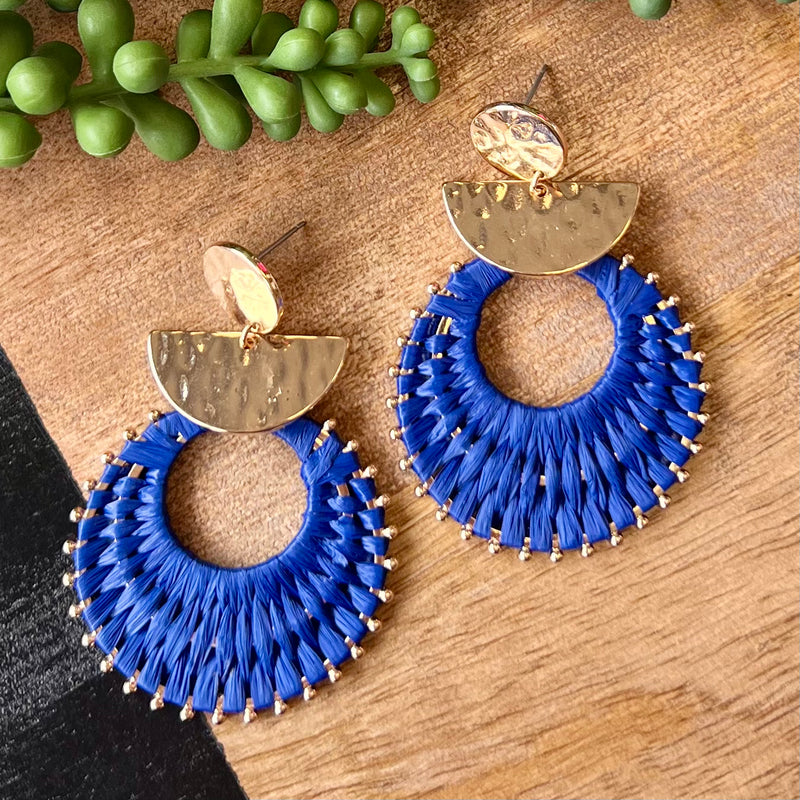 Vacay Vibes Royal Blue Gold Earring