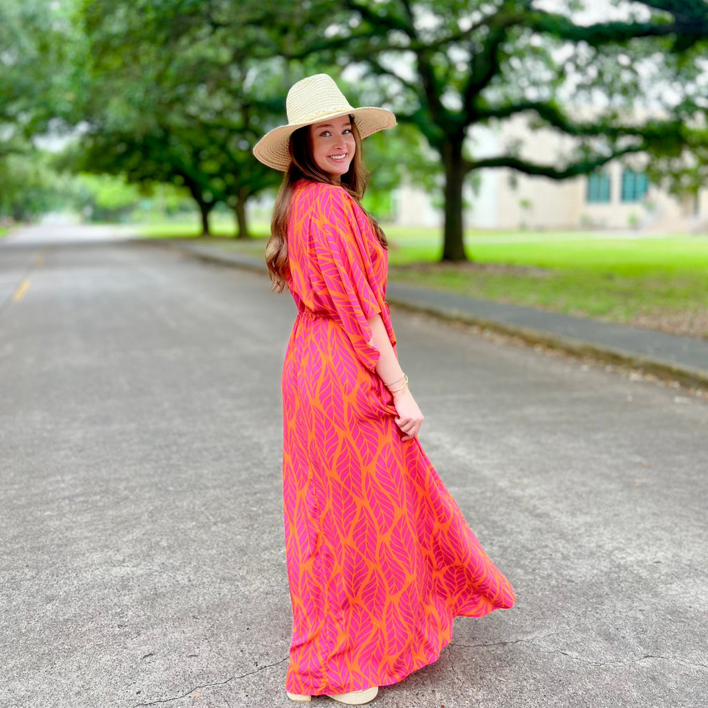 Island Time Orange & Pink Maxi Dress