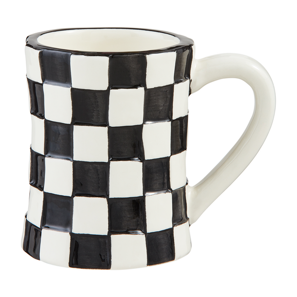 Small Black & White Check Bistro Mug