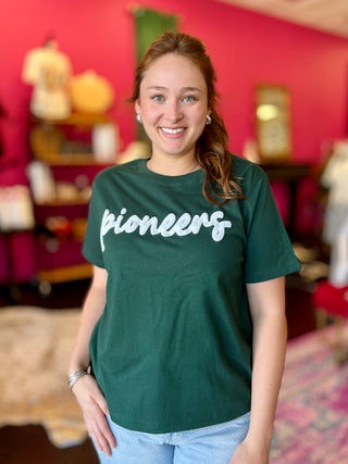 Pioneers Puff Print Green Tee