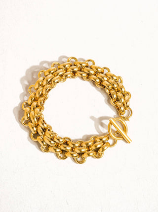 Donni 18K Gold Bold Weave Bracelet - Water Resistant