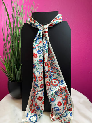Red & Blue Paisley Wide Twilly