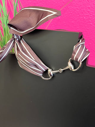 Silver Small Horsebit Scarf Accesory