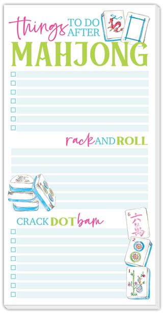 Things To Do After Mahjong Large Notepad