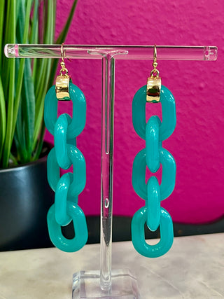 Turq Chain Link Earring