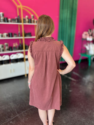 Maroon Mineral Washed Dress