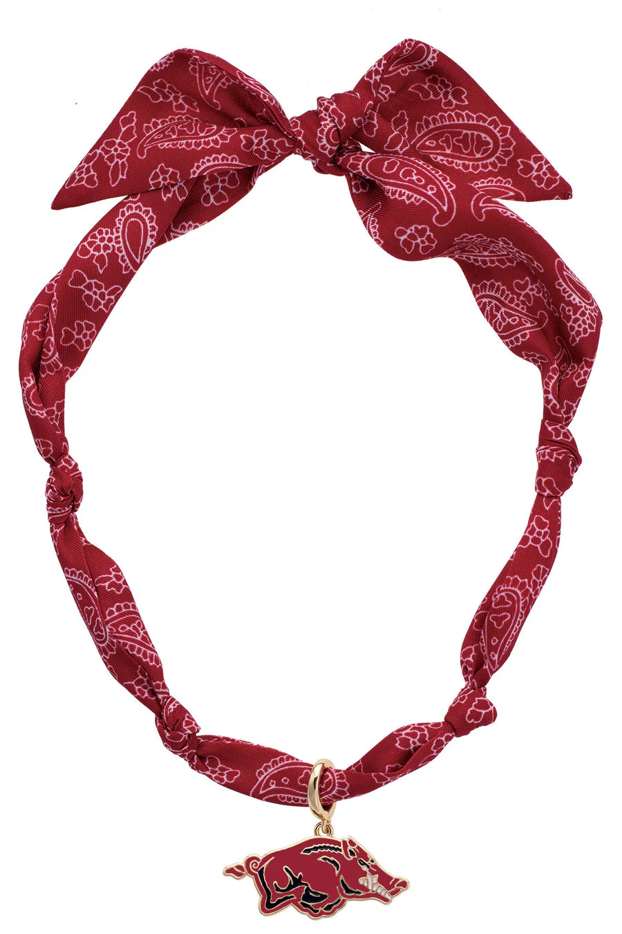 Arkanasas Razorback Scarf Necklace