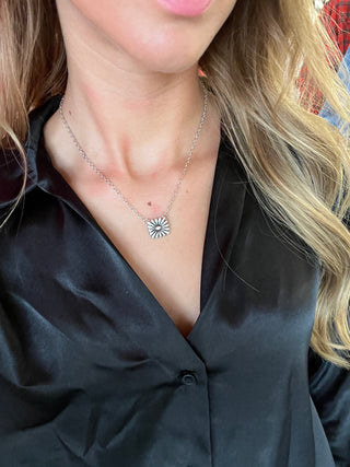 Silver Mini Square Concho Necklace