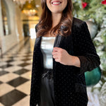 Sparkle Me Black Velvet Blazer