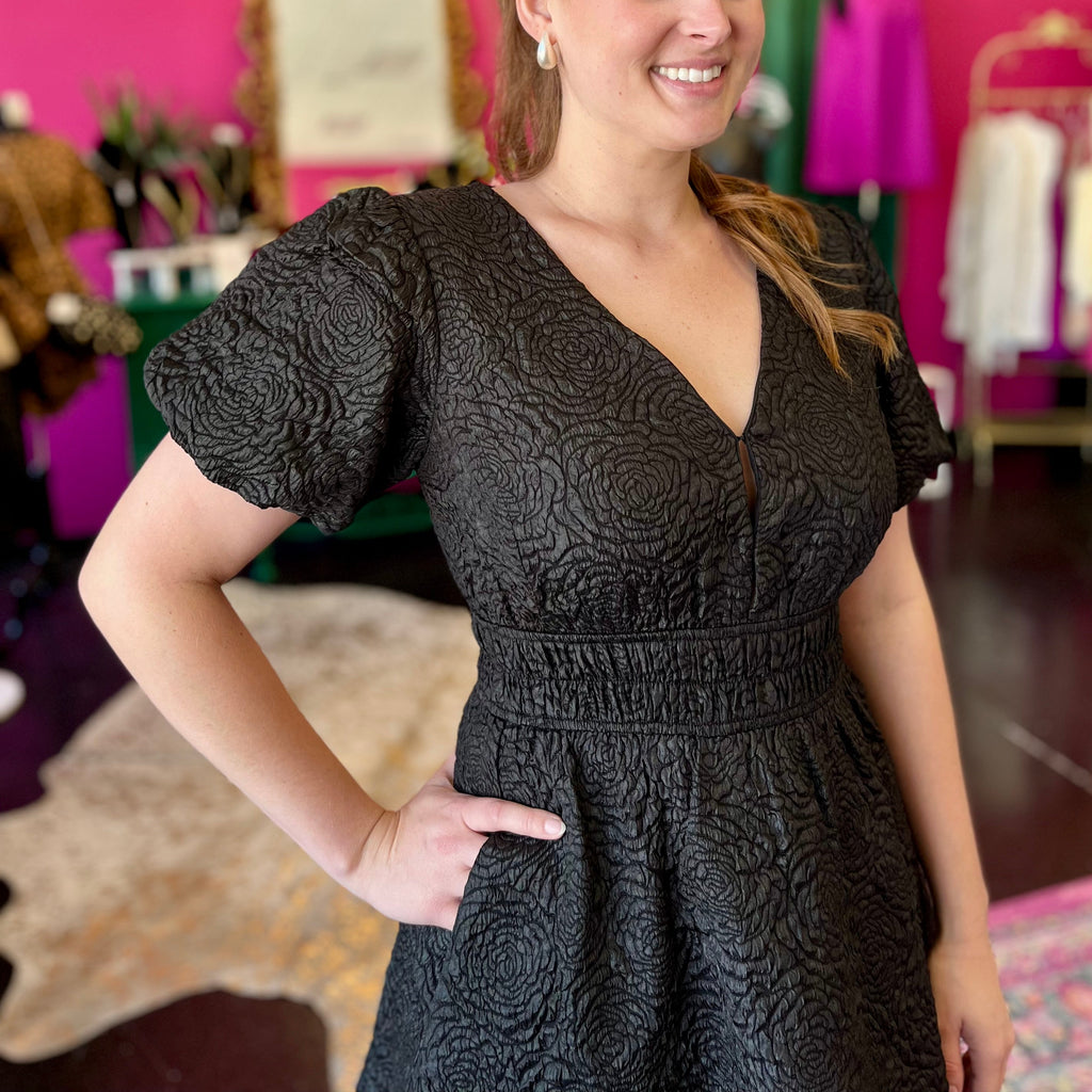 Black Floral Imprinted Dress