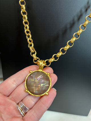 Juliet Purple Tone Gold Chain Link Necklace
