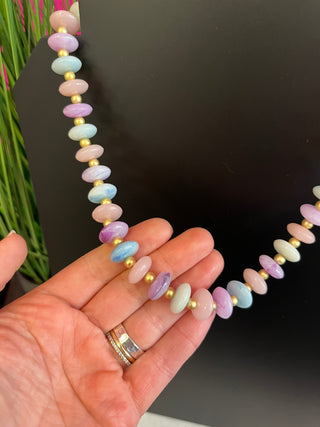 Blue, Pink, & Pastel Beaded Necklace