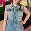 Washed Denim Wide Leg Jumpsuit