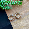 Mixed Metal Gold Ball Hoop Earring
