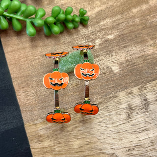 3 Pumpkin Hoop Earrings