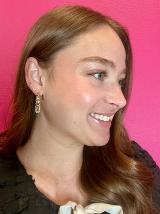 Mixed Metal Medium Hoop Earrings