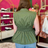 Olive Smocked Waist Top