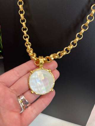Juliet Ivory Gold Chain Link Necklace