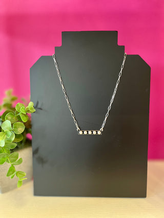 Silver 5Dot Bar Necklace