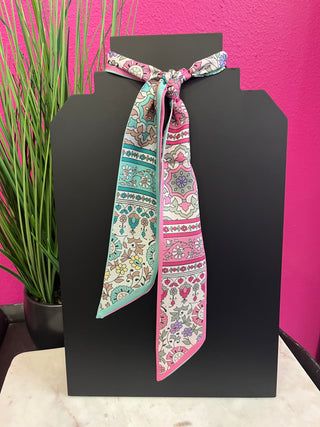 Pink & Mint Floral  Twilly