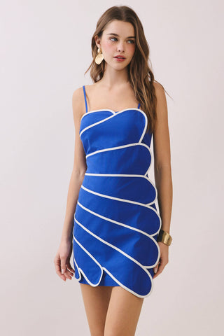 Royal Blue & White Shell Dress