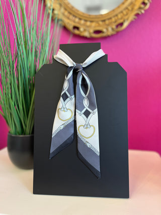 Black & Ivory Braid Twilly