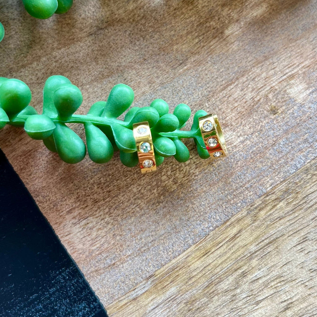Gold Crystal Huggie - Water Resistant