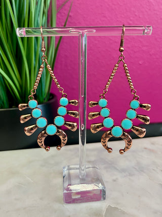 Bronze & Turq Mini Squash Earring