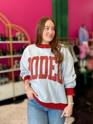 Horseshoe/Rodeo 2 Sided Mock Sweatshirt