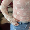 Cream Lace Shear Top