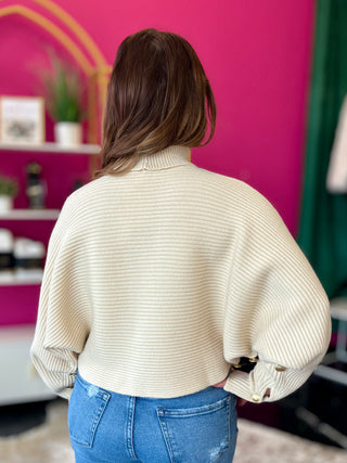 Ivory Turtleneck Sweater Top