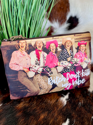 Don't Kill My Vibe Bling Large Pouch