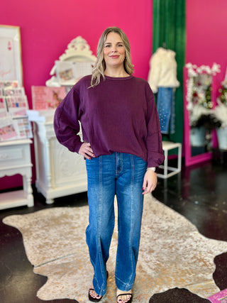 Moon Bar High Rise Wide Leg Denim Trouser