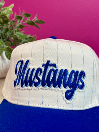 Mustangs Blue Pin Striped Baseball Hat