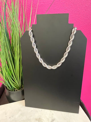 Silver Thick Rope Necklace