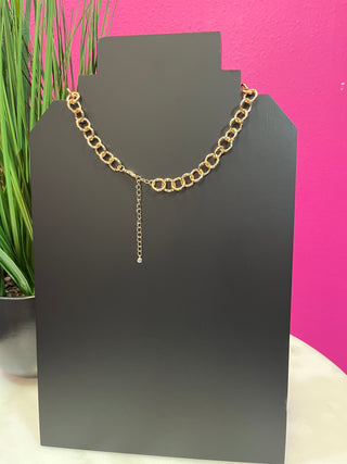 Royal Blue  Enamel Circle Link Necklace