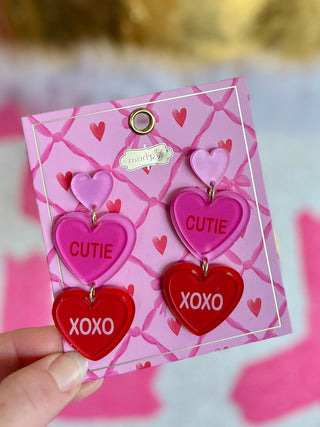 Cutie 3 Heart Layered Acrylic Earring