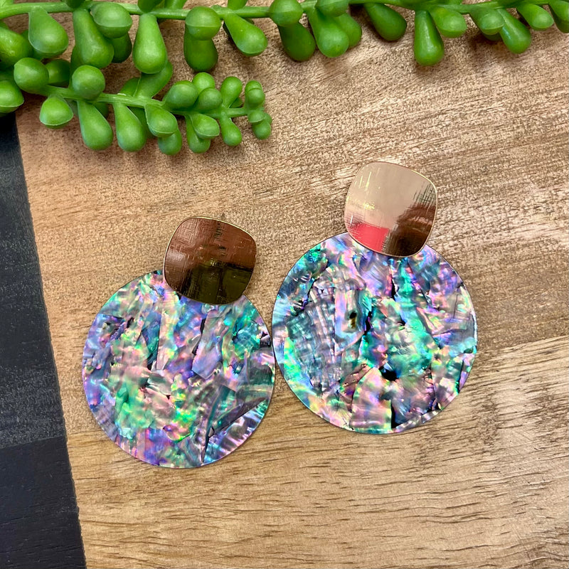 Abalone Shell Big Circle Earring