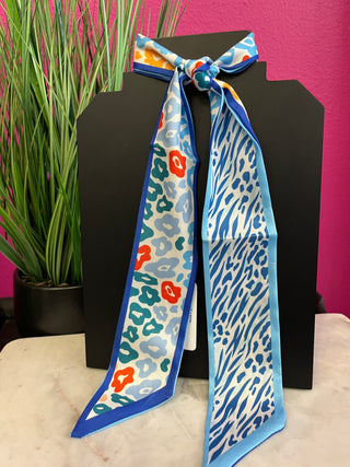 Royal Blue Animal Print Twilly