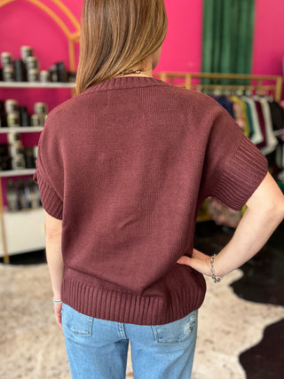 Wine Season Maroon SS Sweater