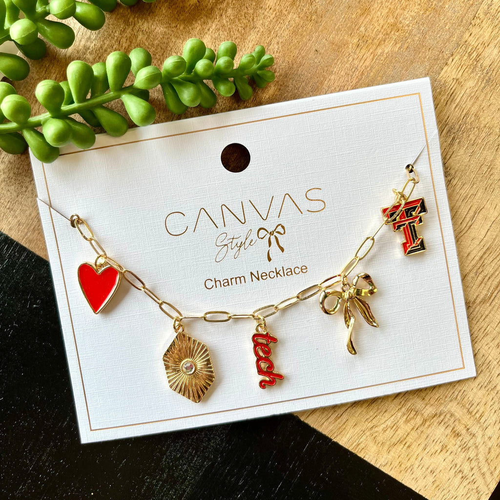 Texas Tech Gold Chain Charm Necklace