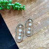 Silver Oval & Pearl Dangle Earring