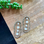 Silver Oval & Pearl Dangle Earring
