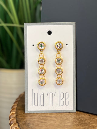 LNL Matte Gold & Crystal Earring