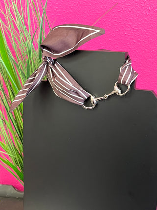 Silver Small Horsebit Scarf Accesory