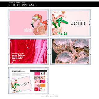 Pink Christmas Tray Inserts