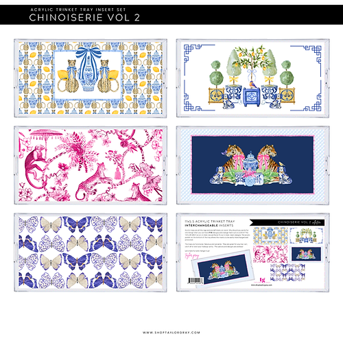 Chinoiserie Trinket Tray Insert Set