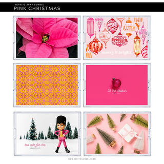 Pink Christmas Tray Inserts