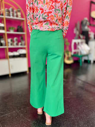 Kelly Green Wide Leg Pants